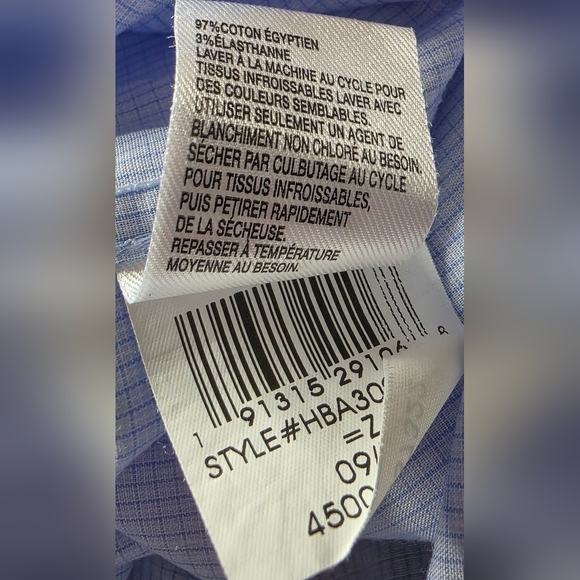 Mens Egyptian Cotton Dress Shirt Pale Blue Pinstripe.NS 16.5 - Picture 10 of 13